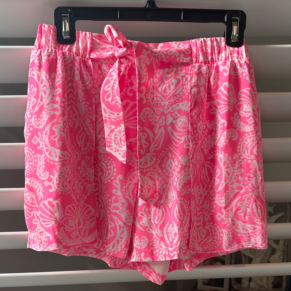 Lilly Pulitzer Pink Mylee Tie Front  Shorts; Sz: 4; Like New